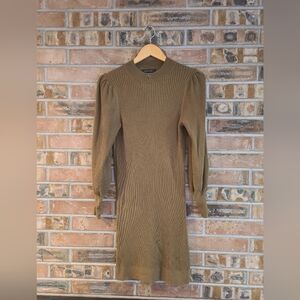 Banana Republic Knitted Ribbed Dress Olive Green SZ S